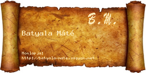 Batyala Máté névjegykártya